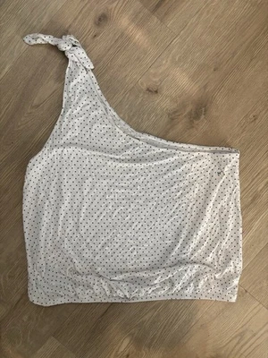 American Eagle Soft & Sexy Tank White/Black Dots One Shoulder Crop Size M NWOT - Image 1 of 3