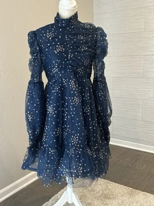 Kleid blau Glitzer Sterne - Bild 1 von 2