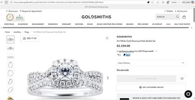 Goldsmiths 9 Carat White Gold 0.75 Ct Diamond 2 Ring Bridal Set Sz R.5 RRP £2250 - Image 1 of 4