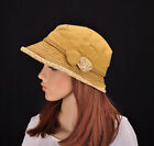 M199 Yellow Cute Leaf Cotton Sun Hat Cap Bucket Summer Women's NWT