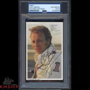 Evel Knievel signed Small Photo Print PSA DNA Slabbed Vintage Auto C3774 - Picture 1 of 3