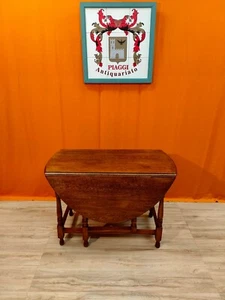 tavolo bandelle uso consolle legno rovere massello anni 1920/1930 restaurato - Foto 1 di 6