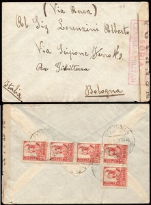 España - Guerra Civil - Tropas Italianas en España - Carta faja y censura Soria - Imagen 1 de 1