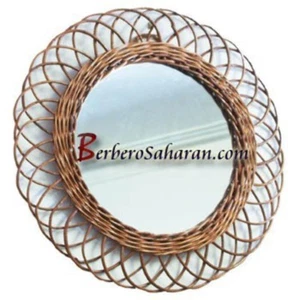 Handmade Algerian Wicker mirror - Round Medium #2 - Imagen 1 de 1