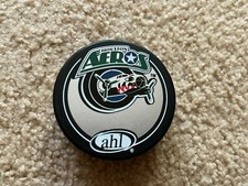 HOUSTON AEROS COLORFUL HOCKEY OFFICIAL AHL PUCK SLOVAKIA GREAT FOR AUTOS 