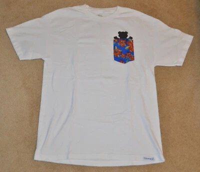 Camisa Gráfica Bolsillo Floral Grizzly Diamond Supply X Suavemente Usada Grande L Blanca  Foto 1 de 4