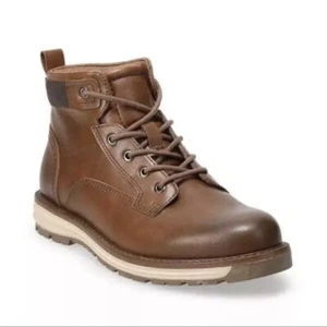 New Sonoma Goods For Life Troye Mens Size 9.5 Ankle Lace Up Boots Brown Cognac - Picture 1 of 6