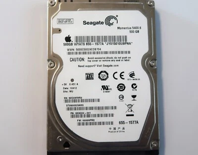 Seagate ST9500325ASG 9KAG34-041 0006APM2 (5VE) WU China 2.5" 500gb HDD 655-1577A - Image 1 of 4