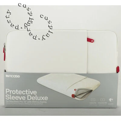 Incase MacBook Pro 15" Sleeve Deluxe Leather Pouch Case - White & Cranberry Pink - Image 1 of 4