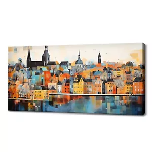 Luxembourg Cityscape Watercolour Canvas Print, European Skyline Wall Hanging - Picture 1 of 10