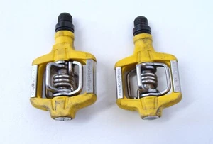 ~ Nice Used Crank Brothers Candy C Clipless Pedals 9/16" Axle MTB - Yellow ~ - Picture 1 of 5