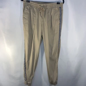 Nautica Woman's Jogger Style Pants Size M Tan W/Stripe #911 - Picture 1 of 12