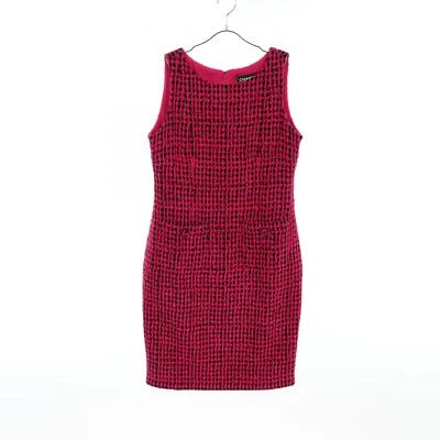 Vestido CHANEL sin mangas mini #42 P55184V41404 Rayón algodón lana rosa negro tweed Foto 1 de 4