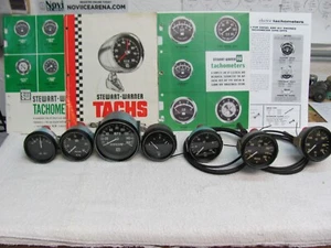 Stewart Warner  2 5/8 Black Bezel Racing Gauges Made In USA Date Code 1972 - Bild 1 von 11