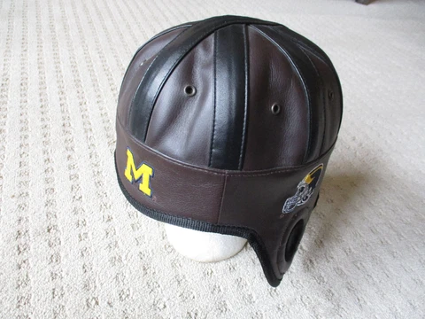 University of Michigan Helmet Hat NFL Football Faux Leather Rare Vintage Style * Cover