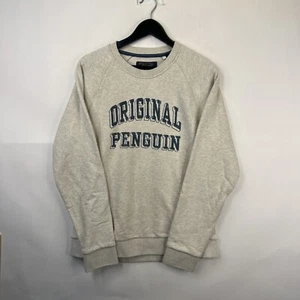Munsingwear Penguin Sweatshirt Adult Large Gray Spellout Cotton Men A86 - Picture 1 of 9