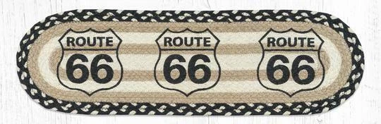 CAPITOL EARTH RUGS Braided Jute Stenciled Stair Tread Rug. ROUTE 66. Earth Rugs. 27" x 8.25"