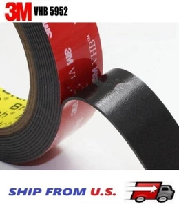 3M VHB Double Sided Foam Adhesive Tape 5952 Automotive Mounting 1/4" x 15FT - Picture 1 of 5