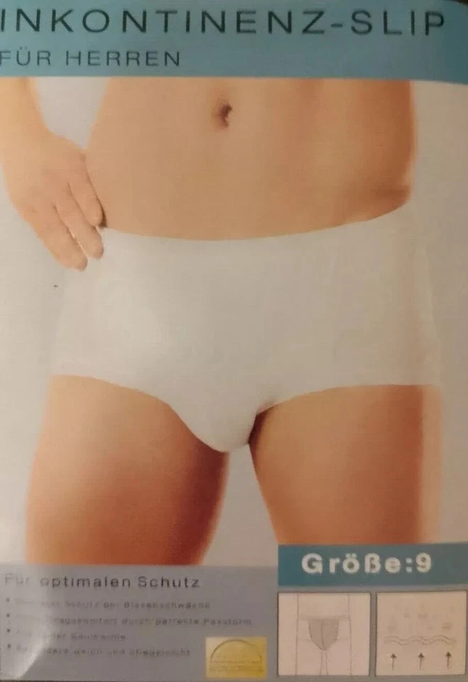 Inkontinenz-Slip Herren Unterwäsche Inkontinenzunterhose Größe 9 waschbar - Bild 1 von 1