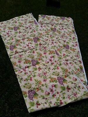 vtg. Fruits & Flowers Cotton Twill Fabric 3 yards x 44" Drapery Upholstery Craft - Image 1 of 4