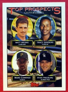1993 Topps Mieske / Sanders / Cummings /Freeburg Prospect BLANK BACK #616  Error - Picture 1 of 1