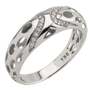 Anello donna fascetta con diamanti oro bianco 18kt - Imagen 1 de 5