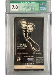1980 The Omen COMPLETE CIB VHS Magnetic Video Graded CGC 7.0 Early Horror