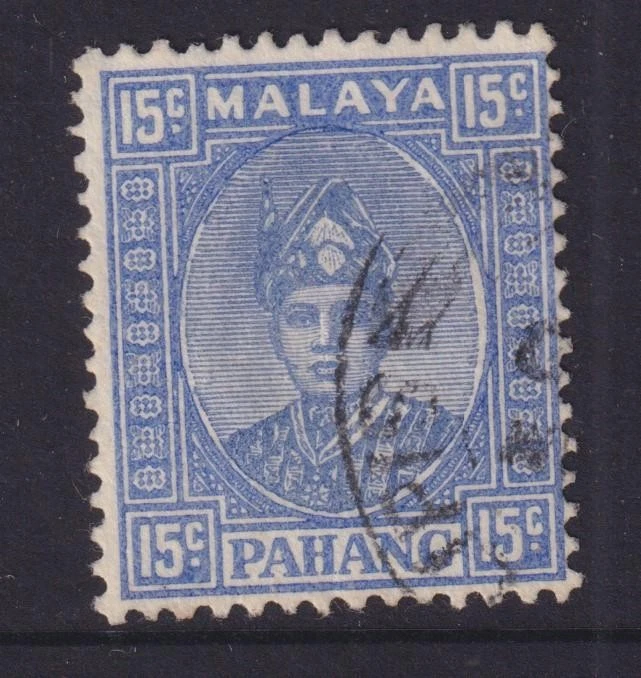 PAHANG, 1941 Sultan, 15c. Ultramarino, usado. - Imagem 1 de 1