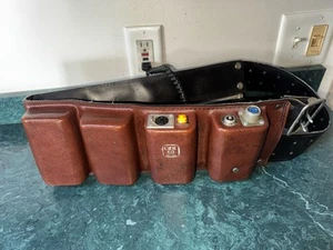 RARO Cinturón Eléctrico Batería Arri Cameraman Cuero Marrón Cine 60 De Colección - PROBADO - Imagen 1 de 7