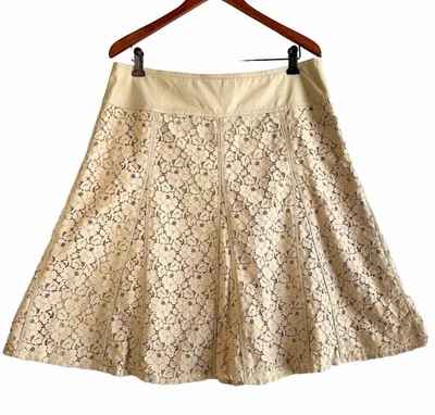 Axcess Women’s Size 14 Cotton Floral Mesh Lace A-line Flare Skirt Knee Length - Image 1 of 4