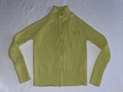 Suéter Cárdigan Zara Cremallera Completa 100% Algodón - Para Mujer Talla Grande Verde Lima Foto 1 de 4