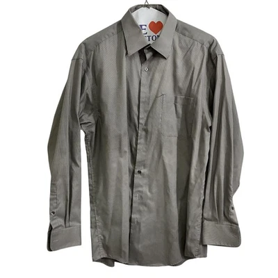 Camisa Axcess Para Hombre 16.5 34/35 Gris Rayas Sin Hierro 100% Algodón Vestido Manga Larga Foto 1 de 4