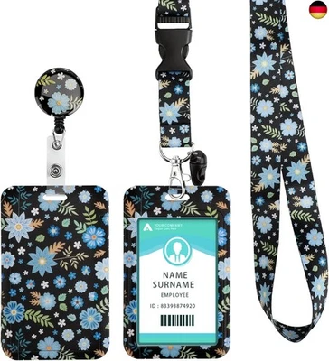 COCHIE Ausweishülle mit Band, Kartenhalter Ausweis mit Drehbarer Karabinerverschluss,