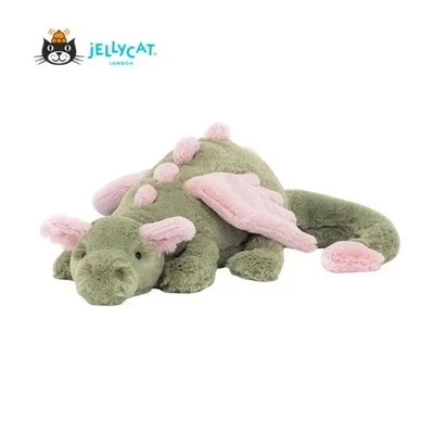 Jellycat Malachy Dragon - Exclusive Green/Pink Plush &Brand New with Tags