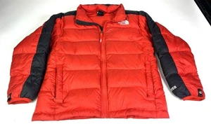 The North Face Jacket Boys Large Red Black Down Puffer 550 - Picture 1 of 10
