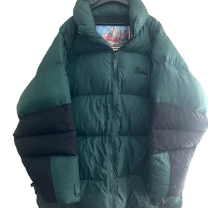 VTG First Down USA 80s Thick Puffer Jacket Black Green Logo Big-Size 3X - Picture 1 of 7