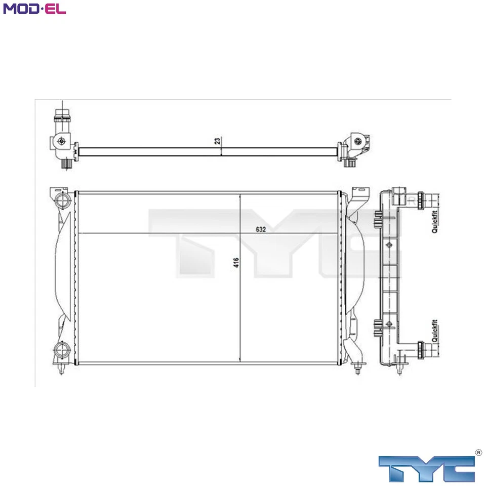 RADIATOR ENGINE COOLING 702-0012-R FOR SEAT AUDI A4/S4/Convertible A6/S6 2.0L A4 - Image 1 of 4
