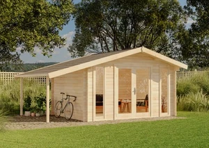 Gartenhaus Mirko Modern D aus Holz Natur 520x350cm 28mm - Bild 1 von 15
