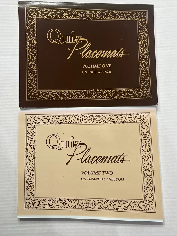 QUIZ PLACEMATS Volume 1 and 2 IBLP True Wisdom Financial Freedom UNUSED - Image 1 of 1