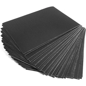 48x Corrugated Cardboard Paper Sheets for DIY Crafts Party Decor Black 8.5 x 11" - Picture 1 of 6