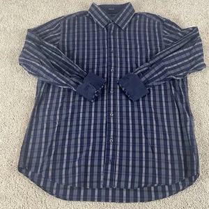 Bugatchi Uomo Shirt Men’s XL Flip Cuff Bold Check Classic Fit Dress Casual T358 - Picture 1 of 6