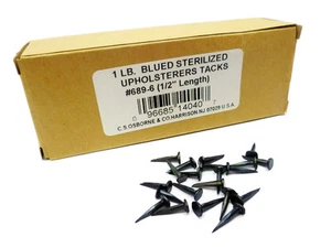 Blued Upholsterers Tacks 1lb Box (Upholstery Tacks) 10mm / 13mm / 17mm - Picture 1 of 4