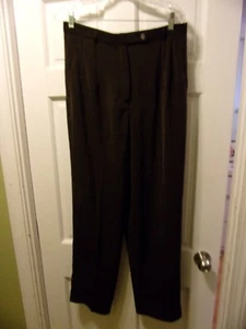 Pantalones deportivos Larry Levine talla 12 carrera marrones suaves elásticos - Imagen 1 de 2