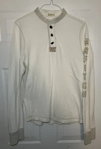 Abercrombie & Fitch Long Sleeve Waffle Knit Thermal Henley Men's Large Muscle - Picture 1 of 9