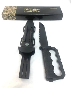Tac commander advanced performance tactical knife Hunting Knife Black - Picture 1 of 6