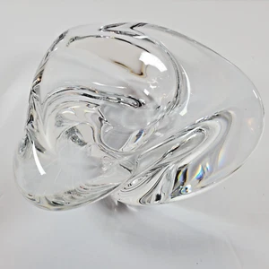 St Louis Crystal France Caravelle Triangular Twisted Art Glass Bowl Candy Dish - Picture 1 of 12