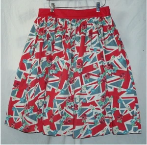 Disney The Dress Shop Epcot UK Union Jack Flower Festival Skirt, sz L, NEW - Picture 1 of 1