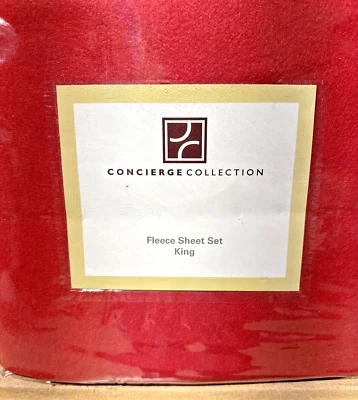 Juego de sábanas Concierge Collection 4 piezas rojo poliéster polar tamaño king. Foto 1 de 3