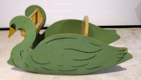 Antique Child's Swan Rocking Chair Cover