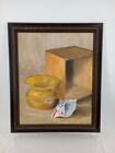 Vintage Oil Painting Beech Nut Tobacco Pouch , Spittoon , Old Wood Box 19" X 23"
